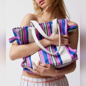 Urban Outfitters medium size Stripe tote bag with Removable strap